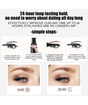 Wpsagek Lash Curler Heated | Lash Styling Tool Rechargeable Lifting Curler | Heated Electric Eyelash Curler Device for Travel Barbershop Business Trips Beauty Salon Black - Buy Online on GoSupps.com