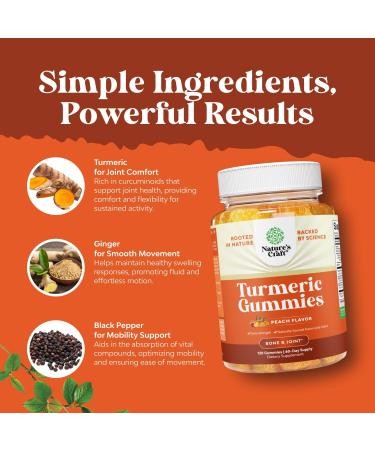 Bundle of High Strength Hawthorn Berry Capsules with Leaf & Flower Extract 4:1 for Healthy Heart & Digestion and Turmeric Gummies Peach Flavor with Turmeric Curcumin Black Pepper Extract Ginger - Buy Online on GoSupps.com
