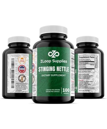 ZLoop Supplies Stinging Nettle Root Extract Capsules - Natural Prostate, Joint, and Urinary Tract Support - 100 Count - Buy Online on GoSupps.com