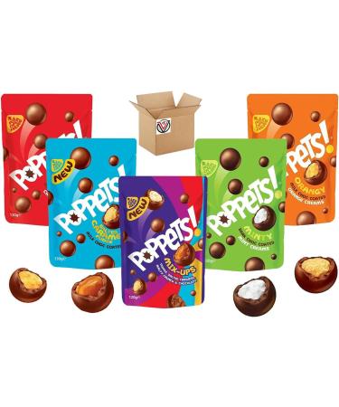 05 Mixed Poppets Mix-Ups Orange Creams Mint Creams Chewy Toffee Salted Caramel Fudge Pouch Share Bags - Buy Online on GoSupps.com