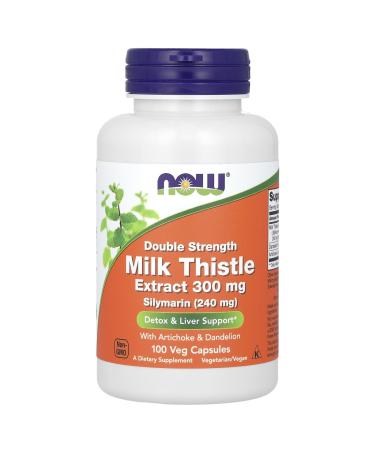 NOW Foods - Silymarin Milk Thistle with Artichoke and Dandelion Double Strength 300 mg. - 100 Vegetable Capsule(s)