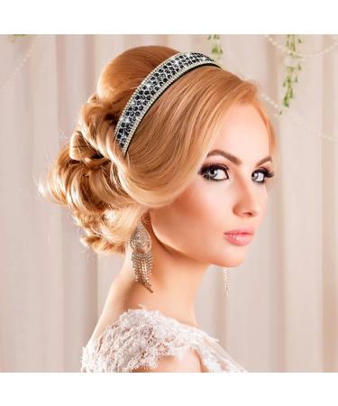 WLLHYF Rhinestone Headband Jeweled Bling Beaded Wide Hair Band Wedding Birthday Headpiece Silver Sparkly Sequin Crystal Hairband Halloween Day Glitter Sparkle Bridal Dress Easter Party Women Girl - Buy Online on GoSupps.com