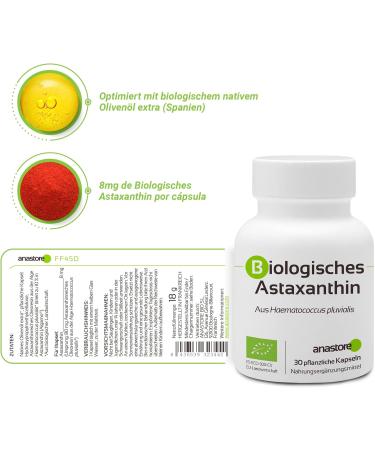 Buy Organic Astaxanthin 8mg - 30 Vegetarian Capsules | Natural Antioxidant for Energy Eye Health & Skin Care - Buy Online on GoSupps.com
