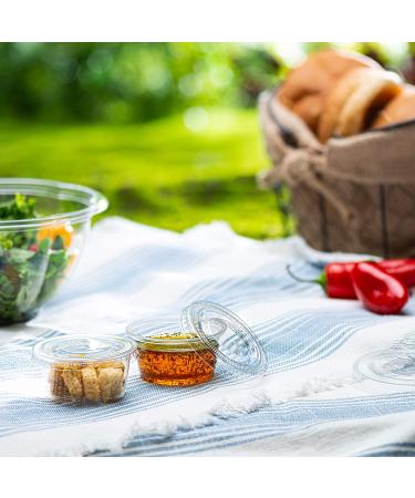 Zeml Portion Cups with Lids (2 Ounces 100 Pack) - Premium Disposable Plastic Cups for Meal Prep, Salad Dressing, Jello Shots, Medicine - Small Condiment Container 2 oz - Buy Online on GoSupps.com