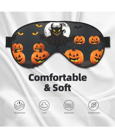 Halloween Moon Bat Pumpkin Print Double-Sided Eye Mask Soft and Light Blocking for Enhancing Sleep Quality - Buy Online on GoSupps.com