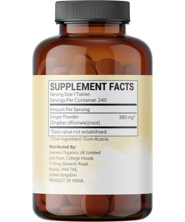 Arumba Ayurveda Ginger Tablets - 240 Tablets, 400mg | Pure Ginger Root Powder - Buy Online on GoSupps.com