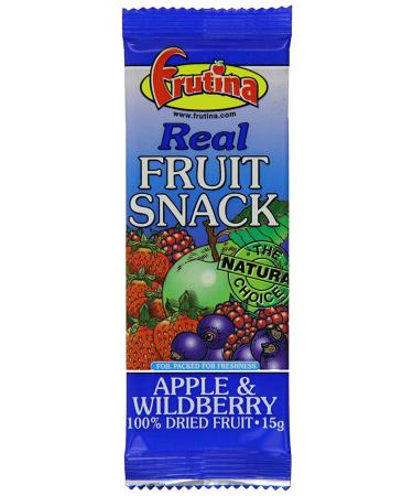Frutina 100% Real Fruit Bars Great for Kids Vegan NO Added Junk NO preservatives NO Artificial Colours & Flavour 12 x 15g(Wildberry)