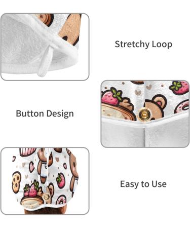 Buy Cute Teddy Bear Stickers & Super Absorbent Hair Towels - 2 Pack Quick Dry Turbans for Women & Girls - Buy Online on GoSupps.com