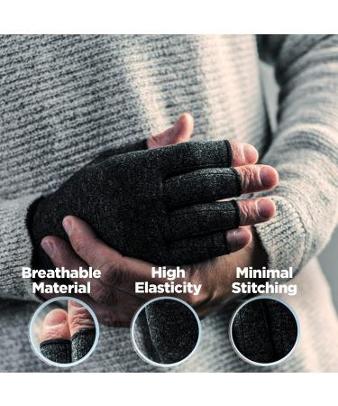 Hotcakes Compression Gloves for Arthritis Pain Relief - Elastic Support for Carpal Tunnel, Raynaud's, and Arthritis - Grey - Buy Online on GoSupps.com