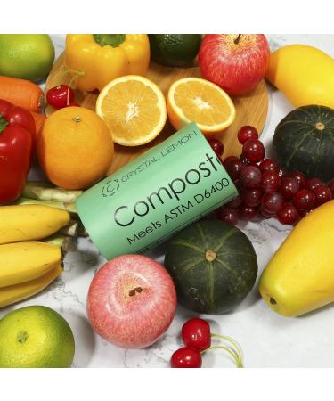 Crystal Lemon 6 Gallon Compostable Trash Bags - 50 Count | Heavy-Duty Kitchen Garbage Bags - Buy Online on GoSupps.com