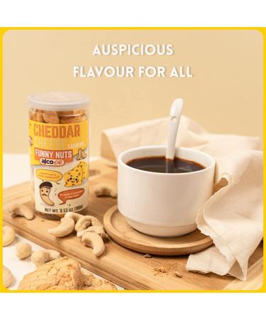 Alcoeats Cheddar Cheese Flavored Cashews - Halal Paleo All Natural Snack - Premium Quality 16 Oz Pack for Adults and Kids - Buy Online on GoSupps.com