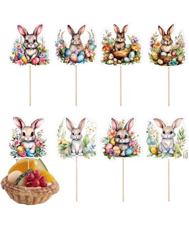 Holdes Easter Eggs Cupcakes Toppers | Easter Bunny Cupcake Toppers - Wafer Rice Paper Cake Toppers Dessert Toppers for Birthday Party Decorations - Buy Online on GoSupps.com