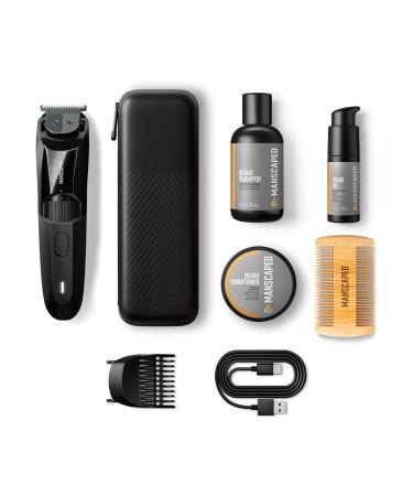 MANSCAPED The Beard Hedger Advanced Kit Includes Our Premium Precision Beard & Mustache Trimmer Hydrating Shampoo Softening Conditioner Moisturizing Oil & Facial Hair Comb