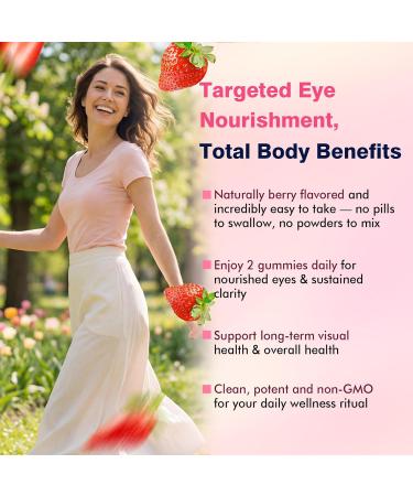 Areds 2 + Advanced Formula for Macular Health, 22-in-1 Eye Vitamin & Mineral Supplement w. Zeaxanthin, Zinc & Vitamin C Supports Eye Strain, Pressure, Night Vision, 60 Chewable Gummies - Buy Online on GoSupps.com