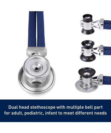 HONSUN Sprague Rappaport Dual Head Stethoscope for Adults & Kids - Professional Cardiology Stethoscope for Medical Professionals and Home Use (Blue) - Buy Online on GoSupps.com