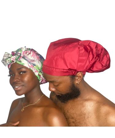 TTAT Extra Large Waterproof Shower Cap for Braids, Dreadlocks, Afro Hair - Adjustable, Washable, Reusable - Ideal for Home, Spa, Salon - Maroon - Buy Online on GoSupps.com