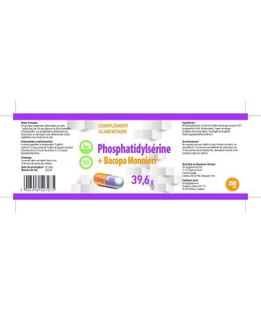 Hepatica Phosphatidylserine + Bacopa Monnieri 250mg | 90 Vegan Capsules | High Strength Supplement | Gluten & GMO Free | 3rd Party Lab Tested - Buy Online on GoSupps.com