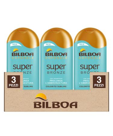 Bilboa After Sun Super Bronze with Hydrabronze and Beta-Carotene retains tan and hydrates the complexion and prepares the skin against sun exposure for dehydrated skin - Pack of 3