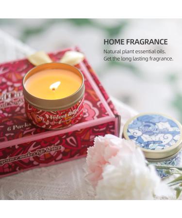 Scented Candles Set - Long Lasting Soy Wax Tin Candles for Home Fragrance | Perfect Gift Set for Women | Mother's Day Christmas Birthday Housewarming | 6 Charming Scents - Buy Online on GoSupps.com