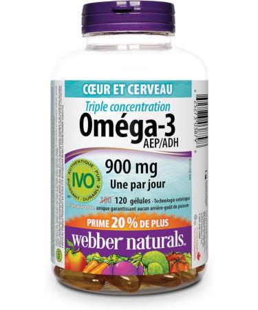 Webber Naturals Glucosamine Chondroitin Triple Strength 90 Tablets & Omega-3 900 mg Triple Strength 120 Clear Enteric No Fishy Aftertaste Softgels Supports Cardiovascular Health and Brain Function - Buy Online on GoSupps.com