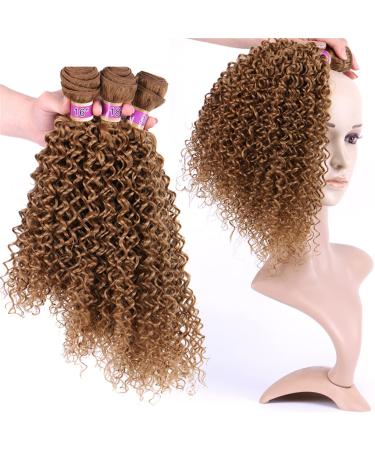 Buy Afro Kinky Curly Hair Weave - Golden Ombre Synthetic 20 Inch 3 Pieces (210g) #613 for Women - Buy Online on GoSupps.com
