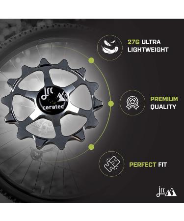 JRC Components Ceramic Derailleur Pulley Wheel Set | 14&12T Jockey Wheels - Hybrid Ceramic Bearings for Road Bike Rear Derailleur - Gunmetal - Buy Online on GoSupps.com