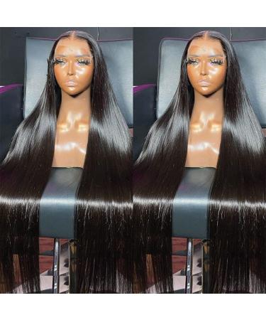 Maxine 34 Inch Human Hair Lace Front Wig | HD Transparent 13x6 Frontal | Brazilian Straight Wave | Glueless Pre Plucked with Baby Hair | 180% Density - Buy Online on GoSupps.com