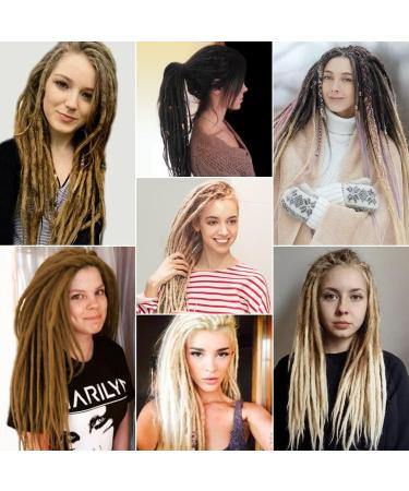 15 Strands Double ended Dreadlocks Extensions 20 Blonde Soft Synthetic Faux Dreads Reggae Crochet Braided Dread Extensions Double Ended DE-613# - Buy Online on GoSupps.com