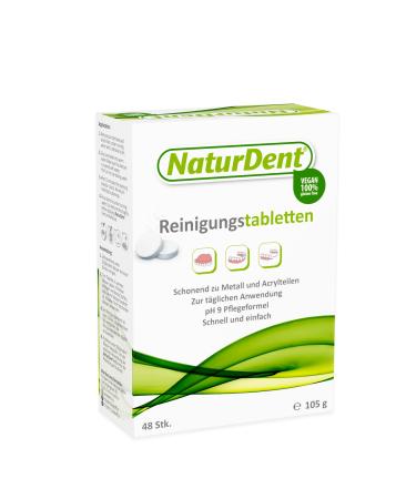 Denture Cleaner Tablet NaturDent Cleans Removes Dark Stains Plaque and Odor From Full Dentures  Partial Dentures Prosthesis and Orthodontic Braces