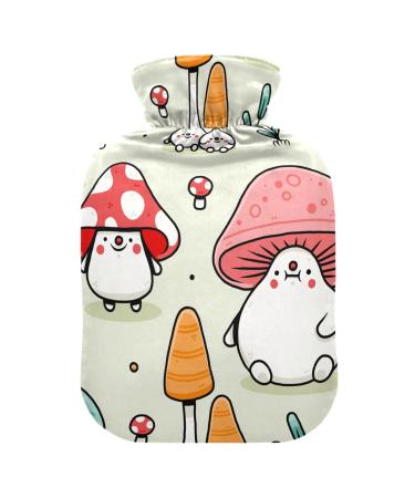 Heat bottle with a mushroom cartoon motif hot water bottle with reference heat bottles for pain relief hand foot warmer heating bag for menstrual complaints 2 L