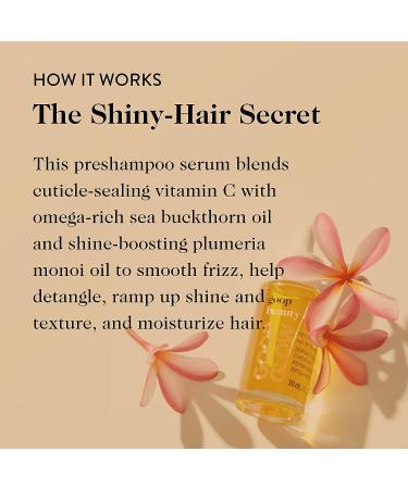 goop Beauty Hair Serum - Vitamin C, Sea Buckthorn Oil, and Plumeria Monoi Oil - 1 fl oz | Hair Moisturizer for Frizzy & Dry Hair | Detangler for Shine & Texture - Paraben and Silicone Free - Buy Online on GoSupps.com