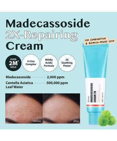 A'PIEU Madecassoside 2X Cream 1.69 fl oz - For Combination & Blemish-Prone Skin, Soothes Dryness, Sun Damage, Dark Spots - Centella Asiatica Formula - 1.69 Fl Oz - Buy Online on GoSupps.com