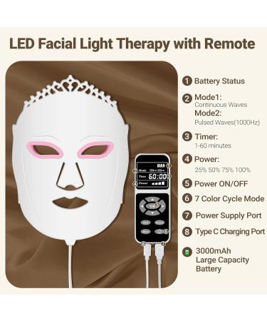 Buy Infrared Red Light Therapy Facial Mask | 7 Color LED Beauty Mask for Skincare & Tightening | Best LED Light Therapy for Face - Buy Online on GoSupps.com