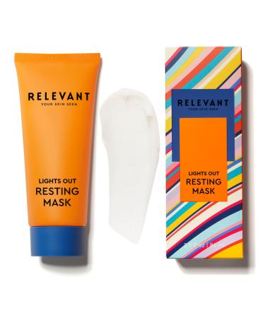 RELEVANT Lights Out Night Cream Face Moisturizer - Overnight Hydrating Face Mask with Squalane Chamomile - Soften Skin Fight Acne Accelerate Renewal (No Rinse Moisturizer Facial Mask)