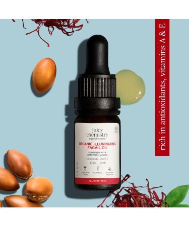 Juicy Chemistry - Organic & 100% Natural Facial Oil for Women with Moisturizing Skin Repair w/Saffron & Red Raspberry (10ml) Earthy 1 Count (Pack of 1) - Buy Online on GoSupps.com