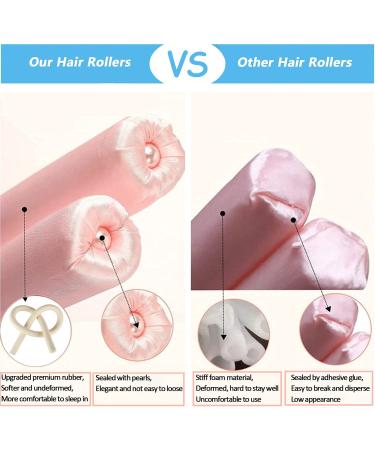 Heatless Hair Curlers for Long Hair - Soft Foam Curling Rod Headband, No Heat Overnight Curls (Pink) - Buy Online on GoSupps.com