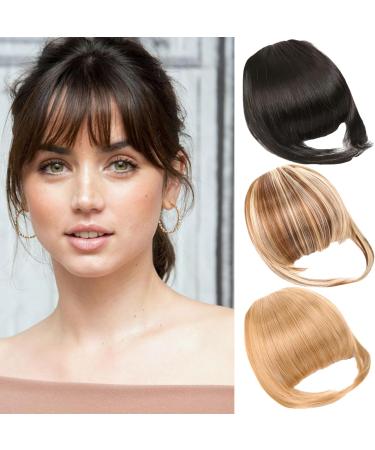 Clip in Fringe Clip in Fringe High Temperature Fiber Clip in Bangs with Temple Hair Fake Flat Bangs Front Face Fake Fringe for Women Girl Style2 - Buy Online on GoSupps.com