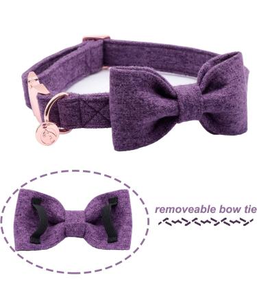 Dogwong Violet Dog Collar with Removable Fly | Adjustable & Comfortable for Small to Medium Dogs | Perfect Gift for Girls - Pack of 1 - Buy Online on GoSupps.com