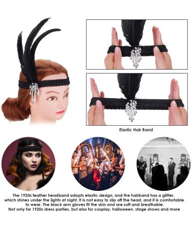 Molain 1920s Flapper Headband Halloween Party Feather Crystal Headband 20's Headpiece Accessories for Women Gatsby Costume Theme Party Cocktail Party Hair Accessories for Women Style B - Buy Online on GoSupps.com