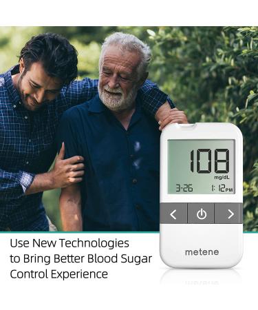 Metene AGM-513S Glucose Monitor Kit  100 Glucometer Strips  100 Lancets  Blood Sugar Test Kit with Lancing Device and Carrying Bag  No Coding 205 - Buy Online on GoSupps.com