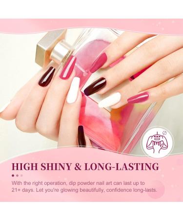 Saviland 4+4pcs Dip Powder Liquid Set - French Manicure Starter Kit with Base, Top Coat, Activator, Saver Brush - 15MLx4 Dipping Powder Liquid Set - Clear - Buy Online on GoSupps.com