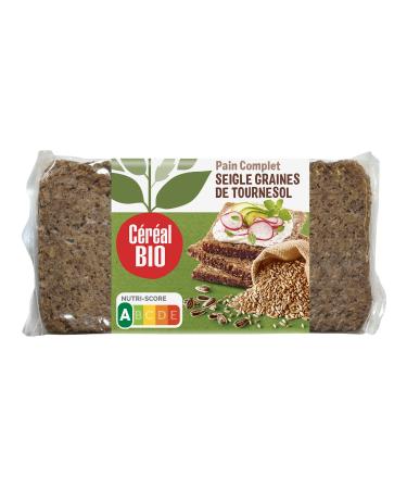 Organic Cereal Wholegrain Rye Bread with Organic Sunflower Seeds - High in Fiber - Ideal for Breakfast - 500g (7 loaves)