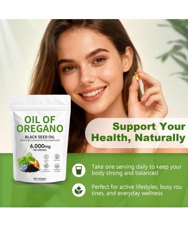 Oil of Oregano 6 000mg with Black Seed Oil Oregano Oil Capsules Organic with Carvacrol & Thymoquinone 2-in-1 Formula for Immune Support & Digestive Health Non-GMO & Gluten Free 300 Softgels (1) - Buy Online on GoSupps.com