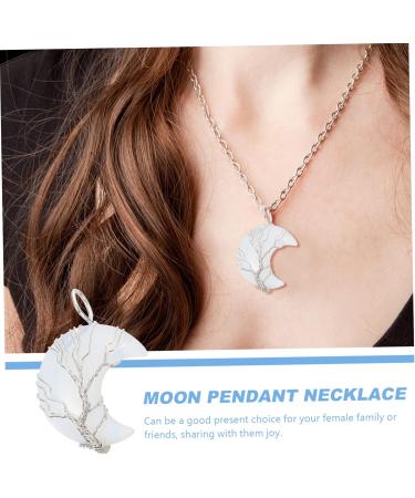 LALAFINA Crystal Moon Pendant Heart Necklace for Girls Chakra Dangle Charm Chain Pendants for Women Women's - Buy Online on GoSupps.com