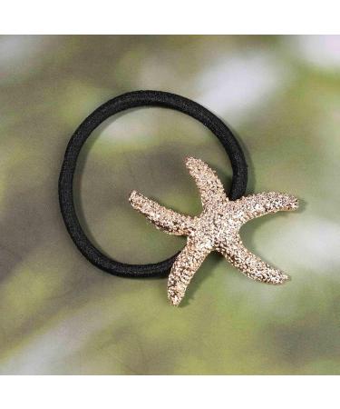 Yheakne Starfish Hair Tie Scrunchies Nylon Ring Elastic Hair Band Black Rope Ponytail Holder Metal Hair Accessories for Women and Girls Gifts - Buy Online on GoSupps.com