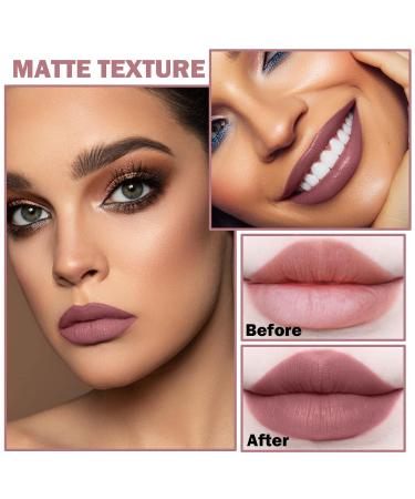 Matte Nude Lipstick - Long Lasting Velvety Formula for Women & Girls | QIUFSSE Nude Lip Gloss (#04 Light Pink) - Buy Online on GoSupps.com