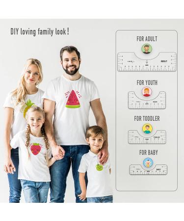 FINFINLIFE Tshirt Ruler Set - 9pcs Shirt Alignment Guide for Vinyl Designs - Transparent Tee Ruler for Infant to Adult - Front and Back Measurement - 16W x 6L - Buy Online on GoSupps.com