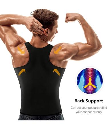 Mayboom Men's Sauna Vest for Weight Loss | Body Shaper Sweat Vest Faja Para Hombre | Black, Plus Size, Two Belt | Large - Buy Online on GoSupps.com