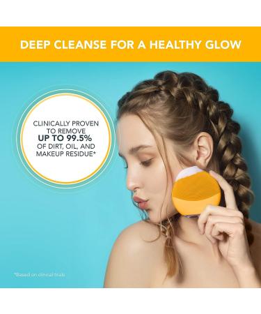 FOREO LUNA Mini 3 Facial Cleansing Brush - Ultra-Hygienic Face Massager for All Skin Types - Sunflower Yellow, Waterproof - 1 Count - Buy Online on GoSupps.com