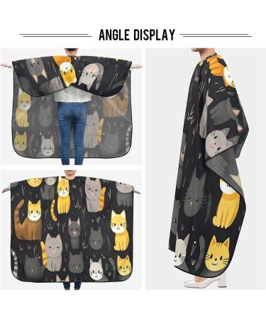 Kigai Cartoon Cats Barber Cape | Waterproof Hair Cutting Cape for Men & Women | Adjustable Salon Hairdressing Cape - Buy Online on GoSupps.com